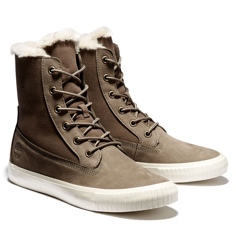 Botas de Nieve Timberland Argentina Mujer - Skyla Bay Fleece Fold-Down - Verde Oliva - MADZEF-124